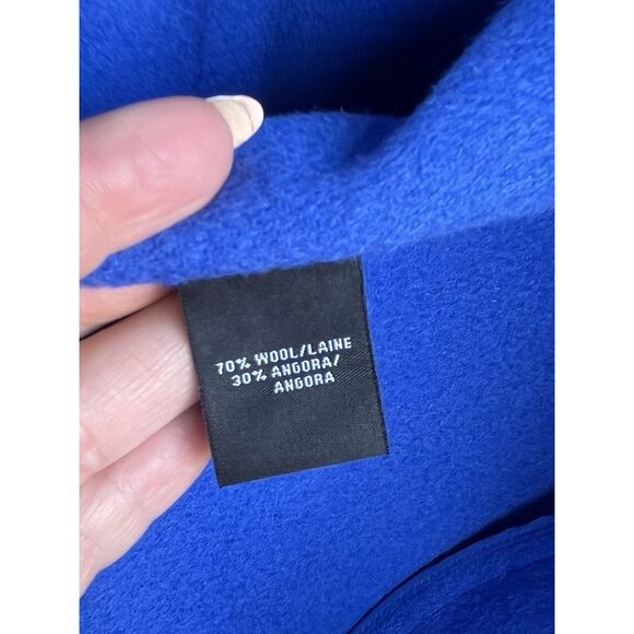 Lafayette 148 Wool Draped Open Front Coat - Size M- Blue/ Black - Picture 8 of 9